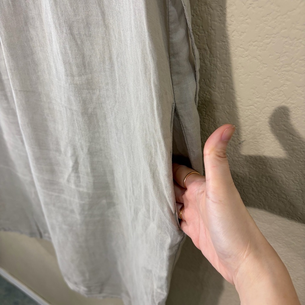 Capricci Linen Midi Dress Women Sz L Beige Cottage Boho Romantic Vacation Italy - Picture 6 of 10